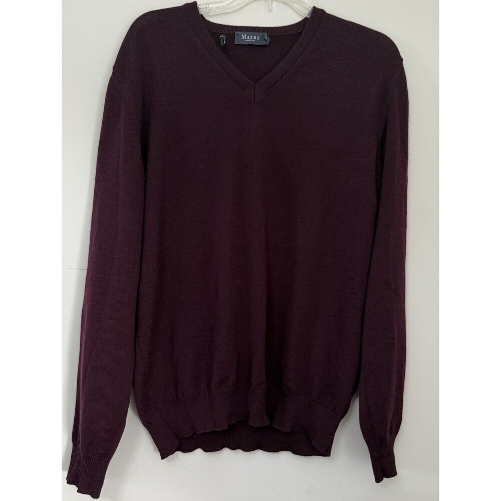 Maerz Muenchen Burgundy 100% Virgin Wool Sweater Men’s Preppy Old Money Sz 52